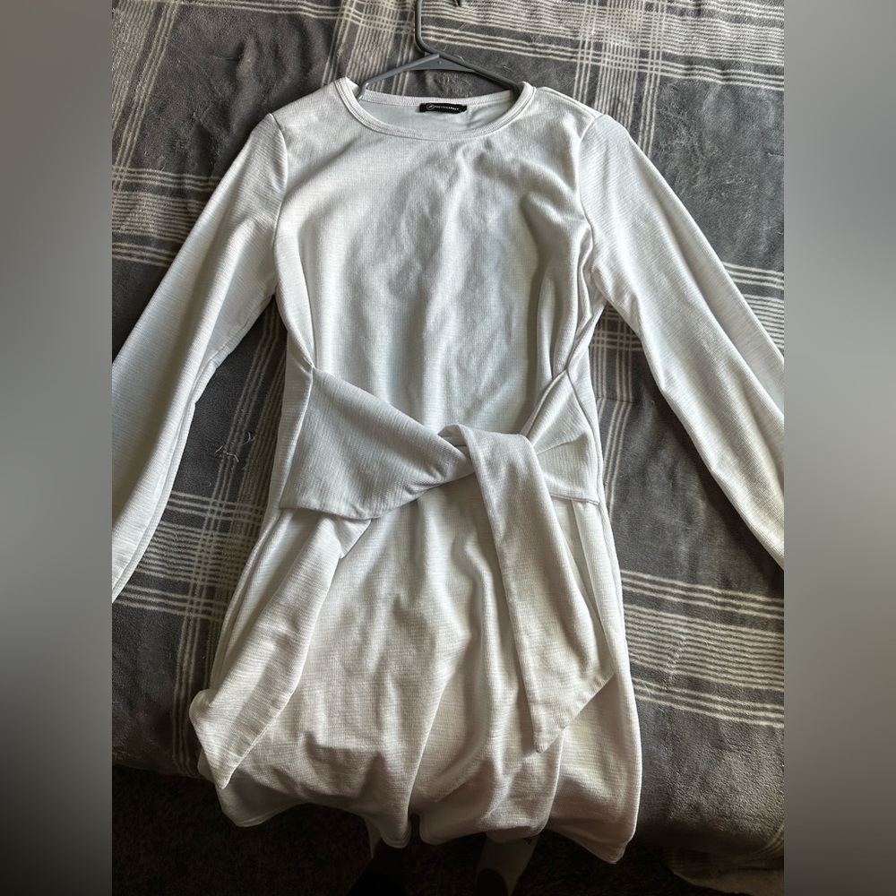 White wrap dress